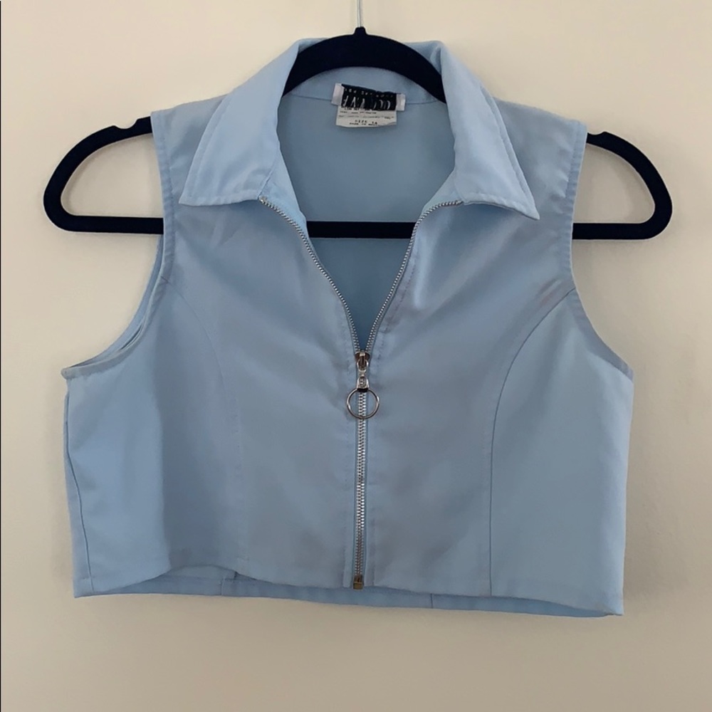 VINTAGE zip up crop top
